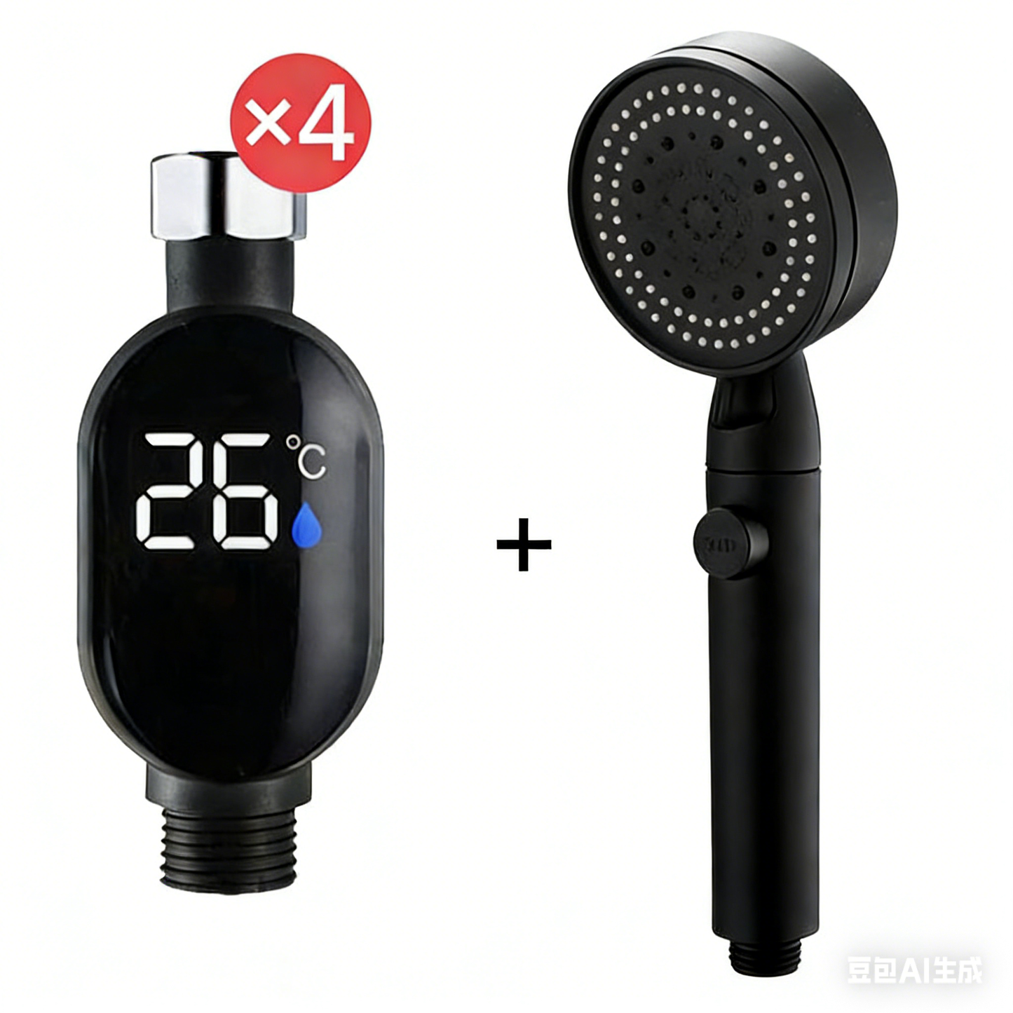 🚿 💧 Cabezal de Ducha con Indicador LED - Muestra la Temperatura del Agua con Colores, Fácil Instalación y Ahorro de Energía 🌈📦