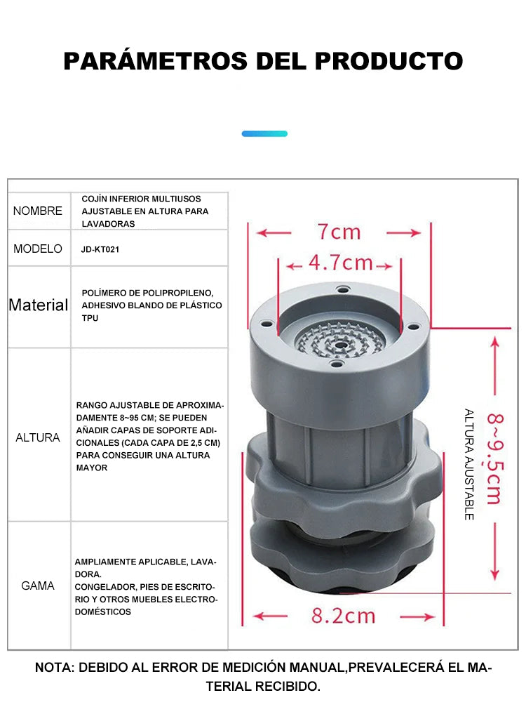 Base regulable en altura multiusos