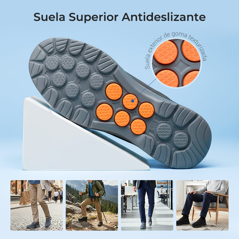 👟 Zapatillas Slip-On Ortopédicas Transpirables para Hombres - Soporte Arqueado con Plantillas de Espuma con Memoria para Comodidad Diaria 🏃‍♂️💨