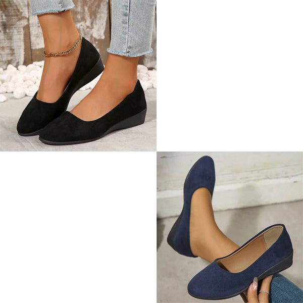 Elegantes zapatos de cuña con tacón bajo antideslizantes y ligeros
