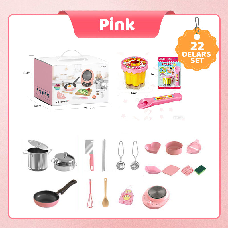 🎁[El mejor regalo para un niño]🍳Mini juguetes de cocina para niños - Juego de 22 piezas