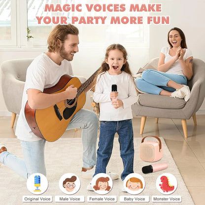 🎁Mini máquina de karaoke con micrófonos inalámbricos