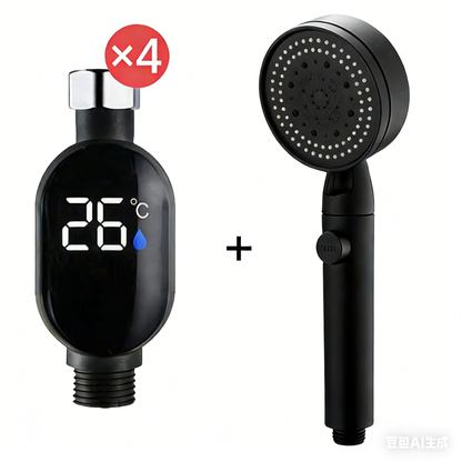 🚿 💧 Cabezal de Ducha con Indicador LED - Muestra la Temperatura del Agua con Colores, Fácil Instalación y Ahorro de Energía 🌈📦