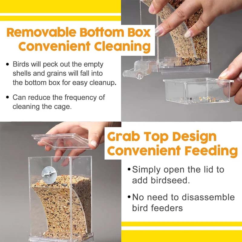 🔥Comedero automático para pájaros transparente sin derrames
