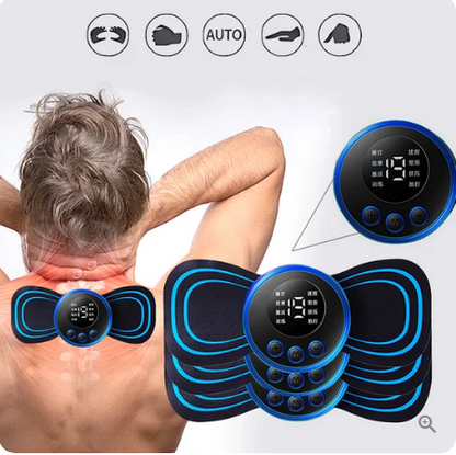 Masajeador Portátil con 8 Modos y Pantalla LCD - Mini Estimulador Muscular para Alivio del Dolor