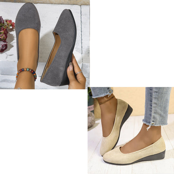 Elegantes zapatos de cuña con tacón bajo antideslizantes y ligeros