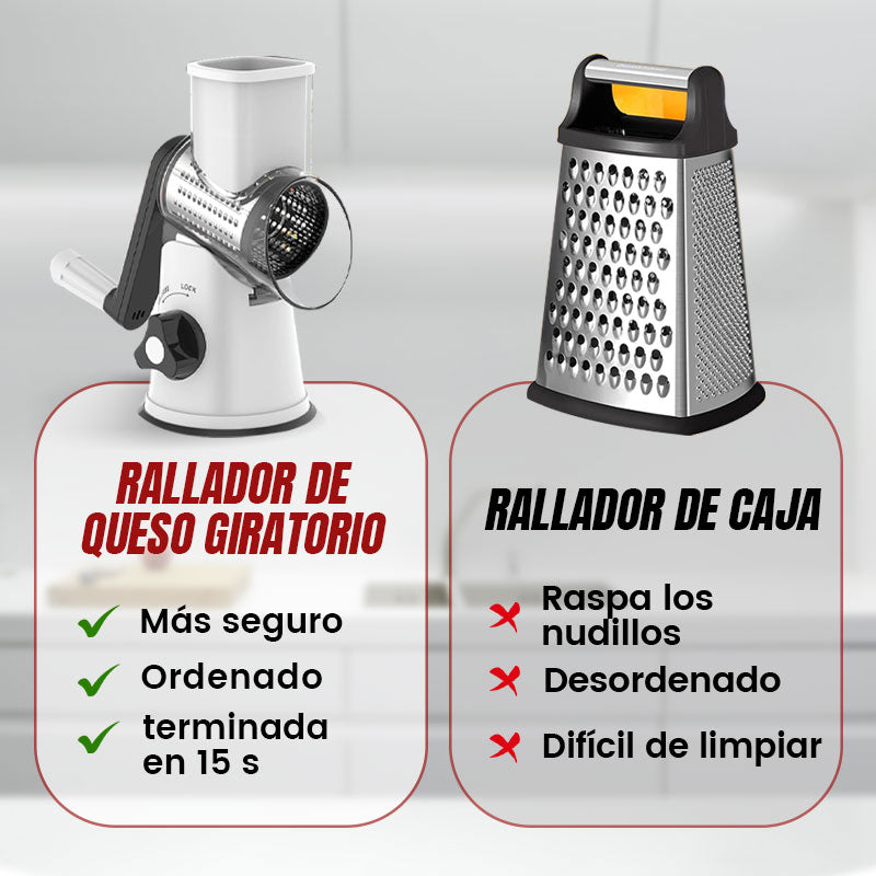 🔥2026 Venta de cocina🔥Rallador manual multifuncional giratorio y picadora 🚀🥕