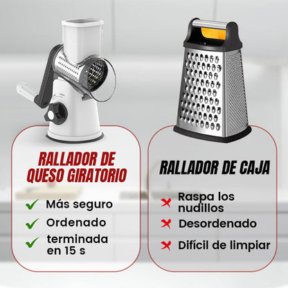 🔥2026 Venta de cocina🔥Rallador manual multifuncional giratorio y picadora 🚀🥕