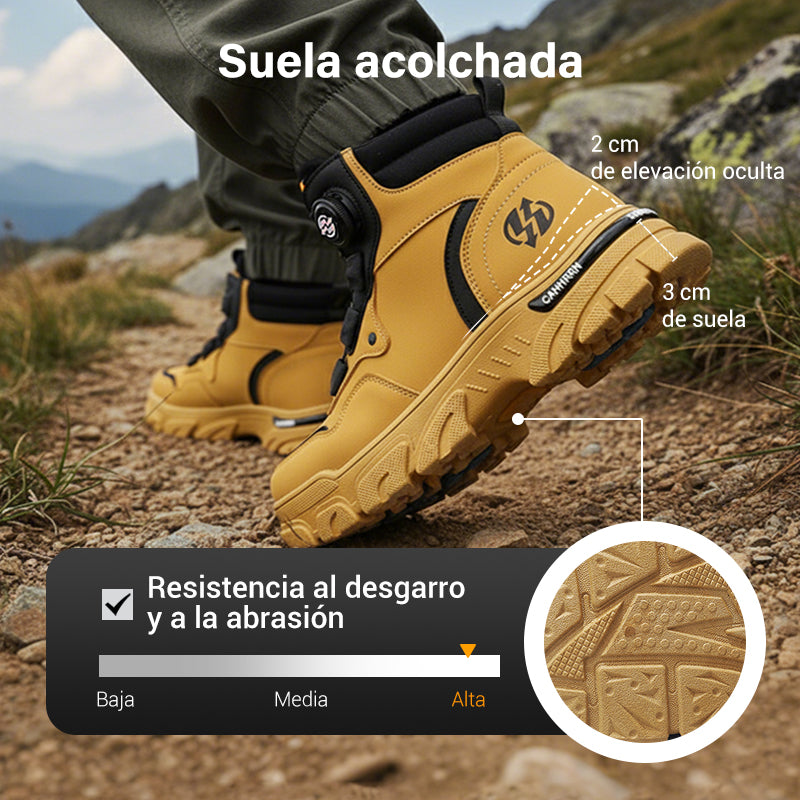 Zapatos de trabajo para hombre con hebilla giratoria, impermeables, antideslizantes, cómodos y transpirables.