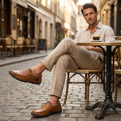 👞✨Zapatos de Cuero Clásicos para Hombre – Piel de Becerra Transpirable, Comodidad de Calce y Estilo Atemporal