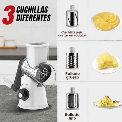 🔥2026 Venta de cocina🔥Rallador manual multifuncional giratorio y picadora 🚀🥕