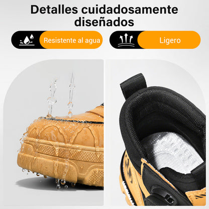 Zapatos de trabajo para hombre con hebilla giratoria, impermeables, antideslizantes, cómodos y transpirables.