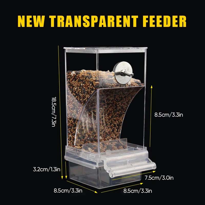 🔥Comedero automático para pájaros transparente sin derrames