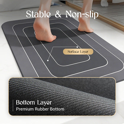 🛁 Alfombrilla de Baño Antideslizante y Superabsorbente – Ultrasuave y de Secado Rápido para un Hogar Seguro ✨💧