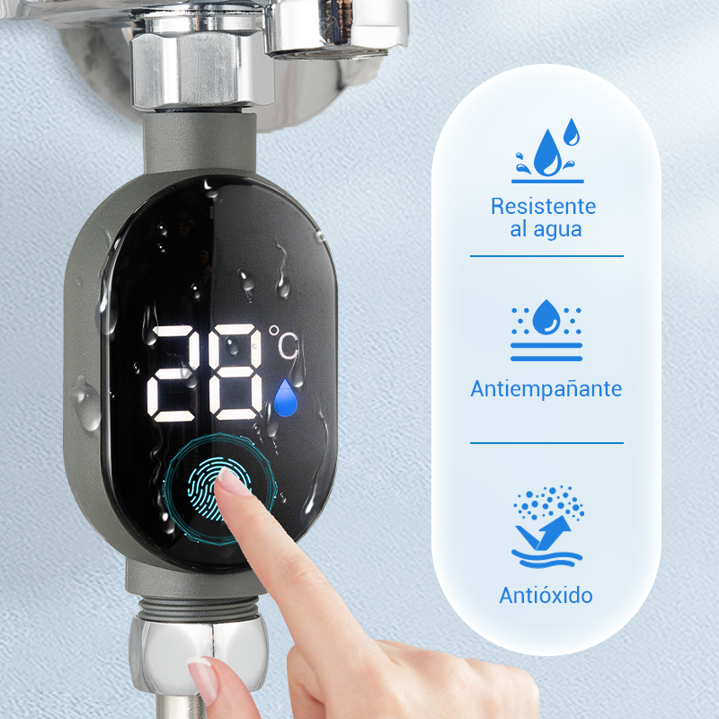 🚿 💧 Cabezal de Ducha con Indicador LED - Muestra la Temperatura del Agua con Colores, Fácil Instalación y Ahorro de Energía 🌈📦
