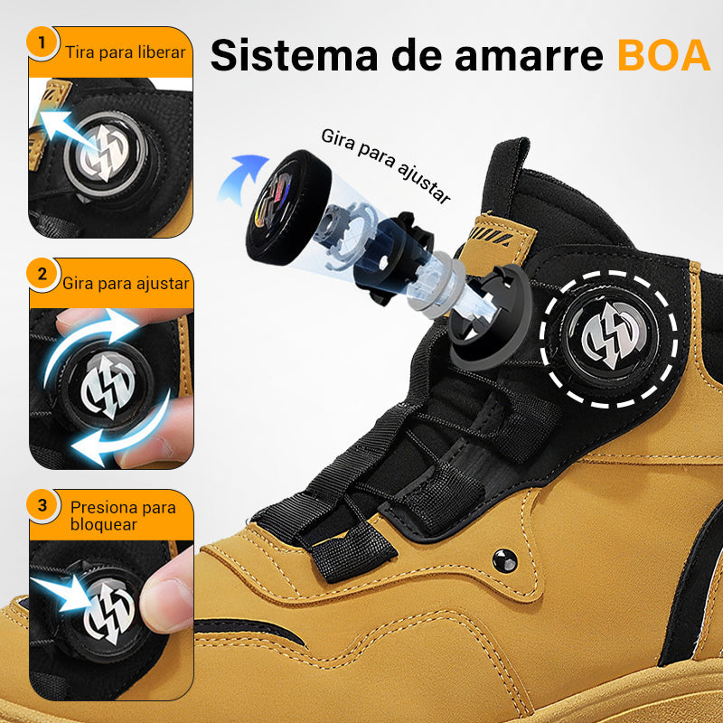 Zapatos de trabajo para hombre con hebilla giratoria, impermeables, antideslizantes, cómodos y transpirables.