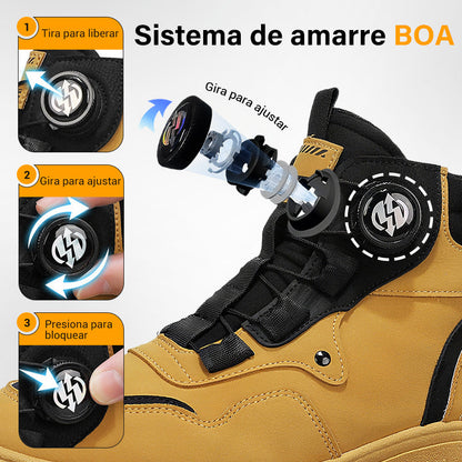 Zapatos de trabajo para hombre con hebilla giratoria, impermeables, antideslizantes, cómodos y transpirables.