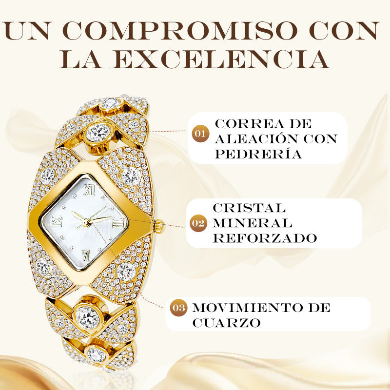 ⏳Oferta por Tiempo Limitado⌛ Reloj de Cuarzo para Mujer Estilo Retro con Estrases Brillantes