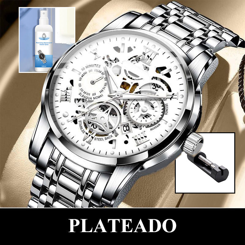 🎄Rebajas de Navidad 41 % DE DESCUENTO🔥Reloj mecánico automático esqueleto sumergible para hombre