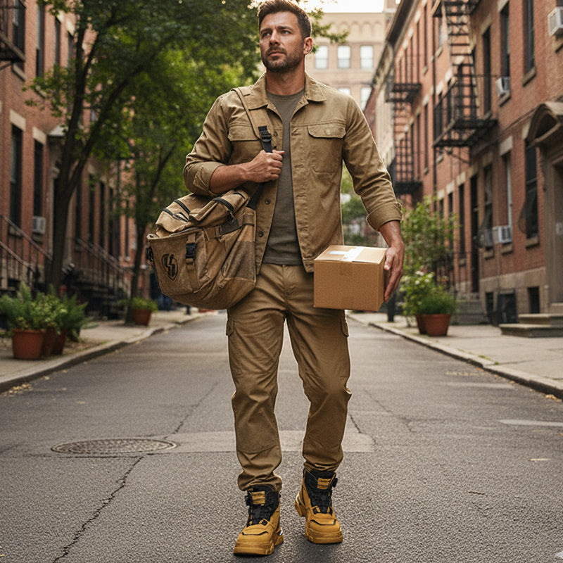 Zapatos de trabajo para hombre con hebilla giratoria, impermeables, antideslizantes, cómodos y transpirables.
