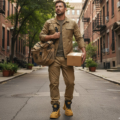 Zapatos de trabajo para hombre con hebilla giratoria, impermeables, antideslizantes, cómodos y transpirables.
