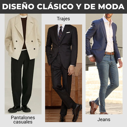 🔥Botines de piel para hombre con cremallera lateral doble y puntera en punta