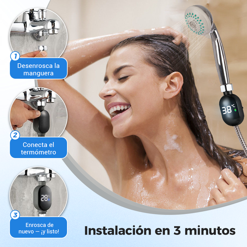 🚿 💧 Cabezal de Ducha con Indicador LED - Muestra la Temperatura del Agua con Colores, Fácil Instalación y Ahorro de Energía 🌈📦