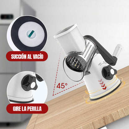 🔥2026 Venta de cocina🔥Rallador manual multifuncional giratorio y picadora 🚀🥕
