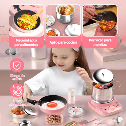 🎁[El mejor regalo para un niño]🍳Mini juguetes de cocina para niños - Juego de 22 piezas