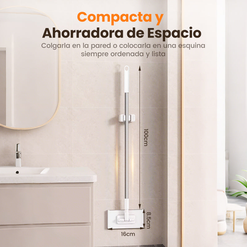 💥Fregona antipolvo desechable con 4 paños reutilizables.