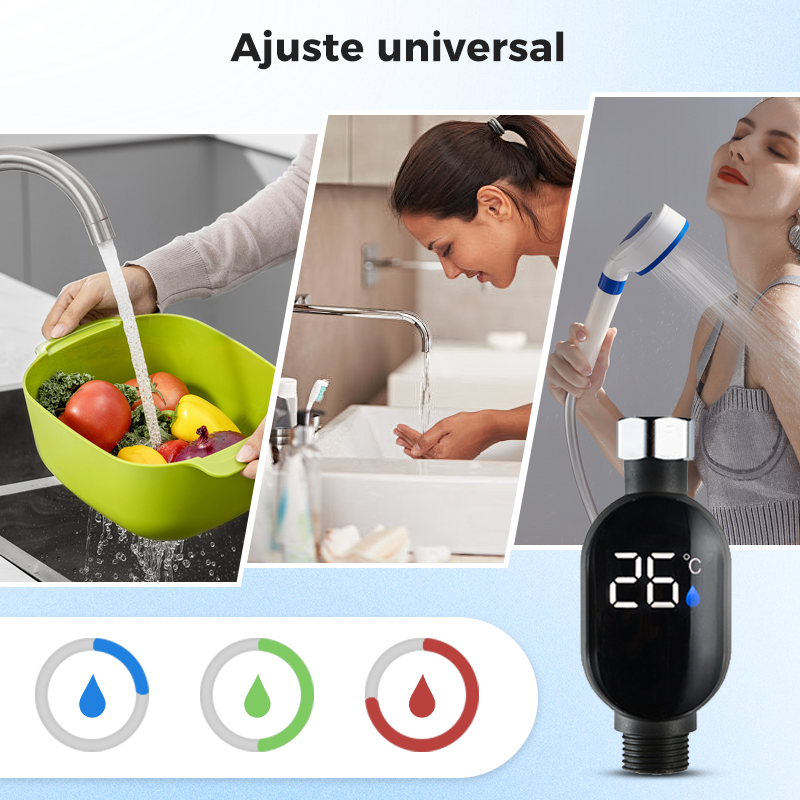 🚿 💧 Cabezal de Ducha con Indicador LED - Muestra la Temperatura del Agua con Colores, Fácil Instalación y Ahorro de Energía 🌈📦