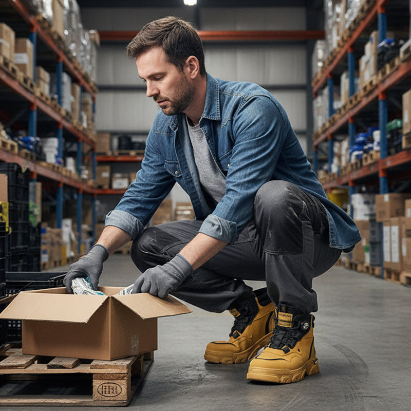 Zapatos de trabajo para hombre con hebilla giratoria, impermeables, antideslizantes, cómodos y transpirables.
