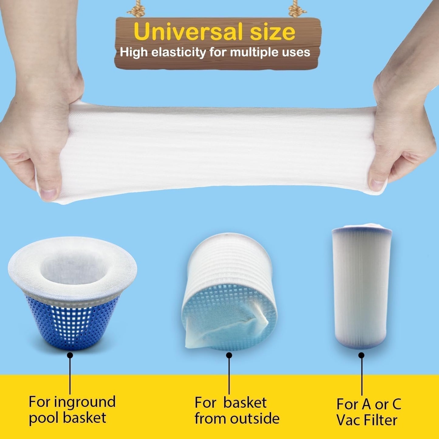 Calcetines de filtro para skimmer de piscina para cestas