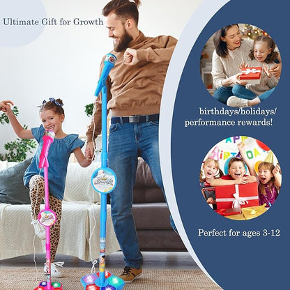 🎅 Ofertas especiales para Navidad🌲 Micrófono de juguete, máquina de karaoke de juguete con luces.
