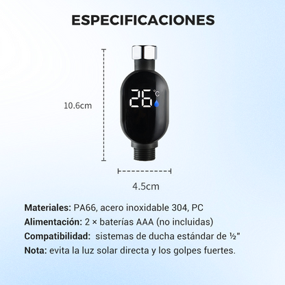 🚿 💧 Cabezal de Ducha con Indicador LED - Muestra la Temperatura del Agua con Colores, Fácil Instalación y Ahorro de Energía 🌈📦