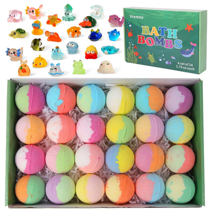 🛁 Set de Regalo de 12 Bombas de Baño para Niños – Diversión y Cuidado Suave para la Piel ✨🎁