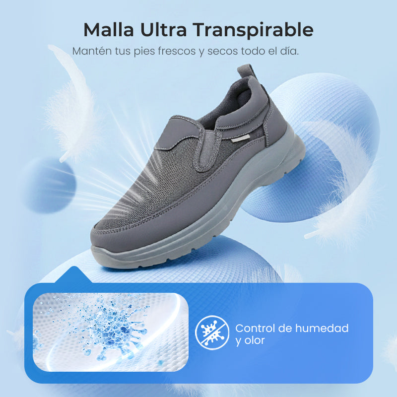 👟 Zapatillas Slip-On Ortopédicas Transpirables para Hombres - Soporte Arqueado con Plantillas de Espuma con Memoria para Comodidad Diaria 🏃‍♂️💨