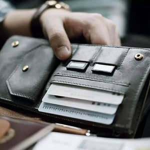 Cartera de Cuero con Bloqueo RFID para Tarjetas