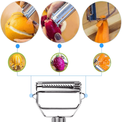 Pelador de Verduras Multifunción de Acero Inoxidable