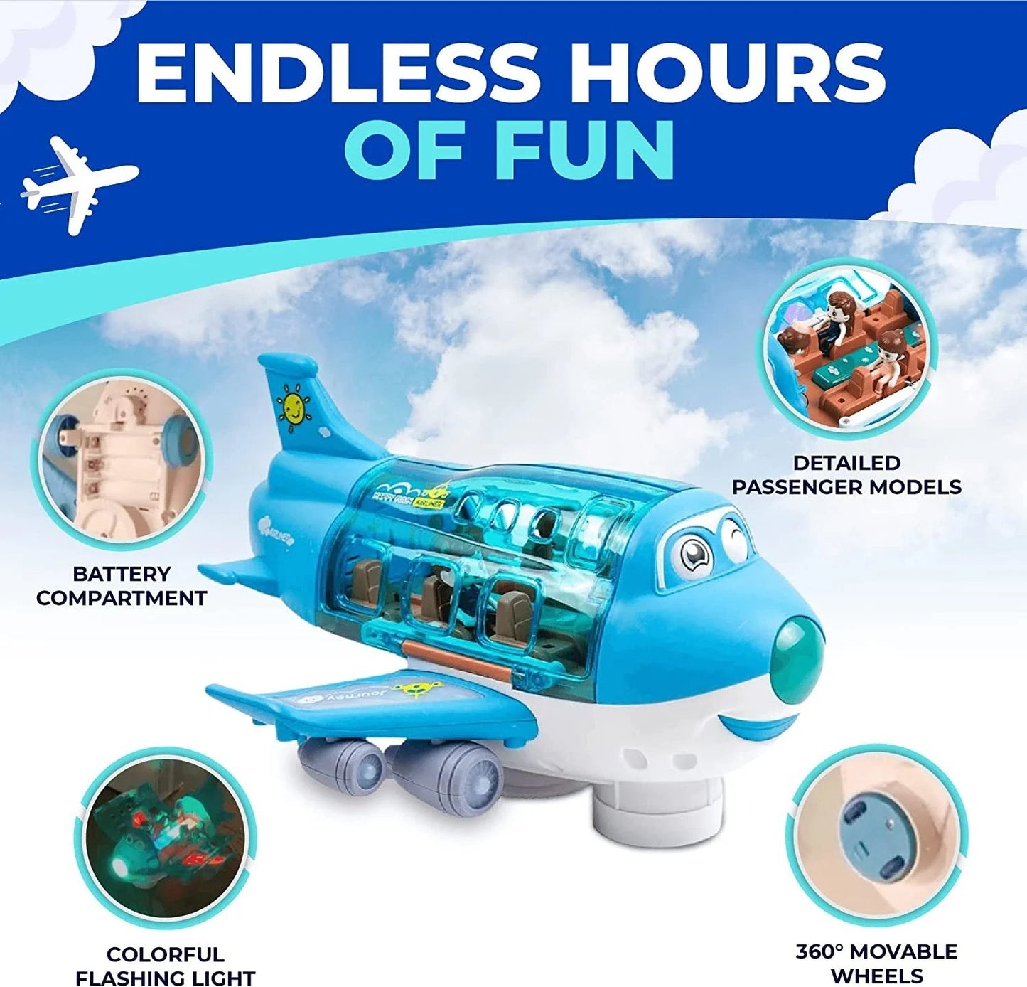Avión eléctrico de juguete giratorio 360 ✈