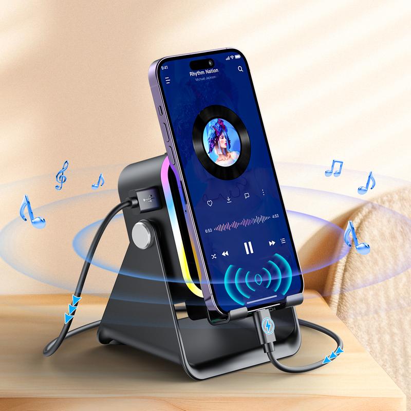 Altavoz Bluetooth Inalámbrico 5 en 1 con Carga Inductiva y Soporte Ajustable para Teléfono✈️COMPRA 2 Y ENVÍO GRATIS