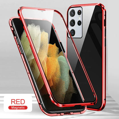 💥Funda magnética de vidrio templado de doble cara para Samsung S21-S25 Series