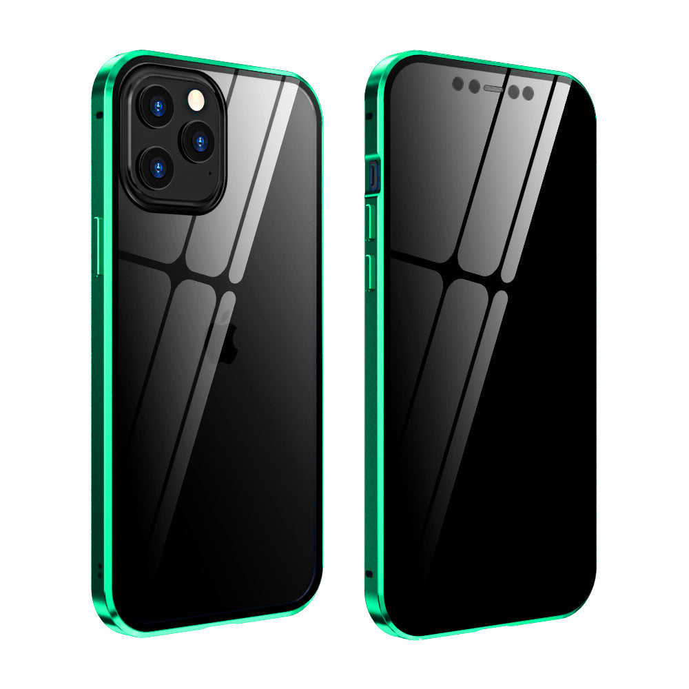 ⏳Oferta especial por tiempo limitado⏰Funda magnética para iPhone con cristal de privacidad y marco metálico