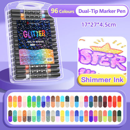 🎨Rotulador con purpurina de doble punta