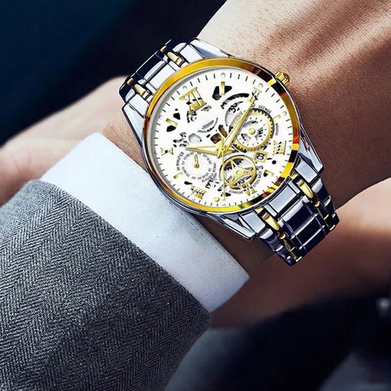 🎄Rebajas de Navidad 41 % DE DESCUENTO🔥Reloj mecánico automático esqueleto sumergible para hombre