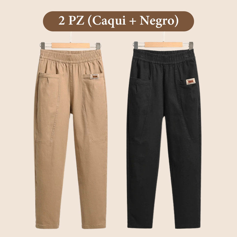 🎁Pantalones de Algodón Cómodos para Mujeres con Cinturilla Elástica