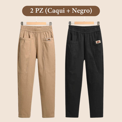 🎁Pantalones de Algodón Cómodos para Mujeres con Cinturilla Elástica