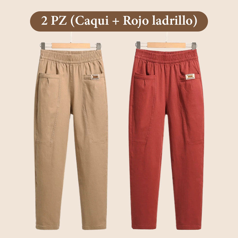 🎁Pantalones de Algodón Cómodos para Mujeres con Cinturilla Elástica