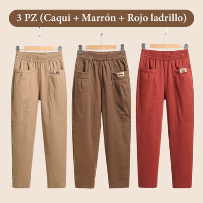 🎁Pantalones de Algodón Cómodos para Mujeres con Cinturilla Elástica