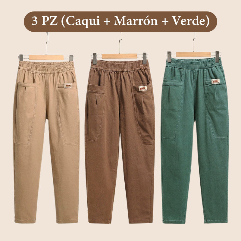 🎁Pantalones de Algodón Cómodos para Mujeres con Cinturilla Elástica